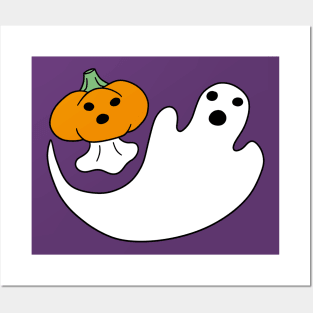 Ghost and Pumpkin Ghost Posters and Art